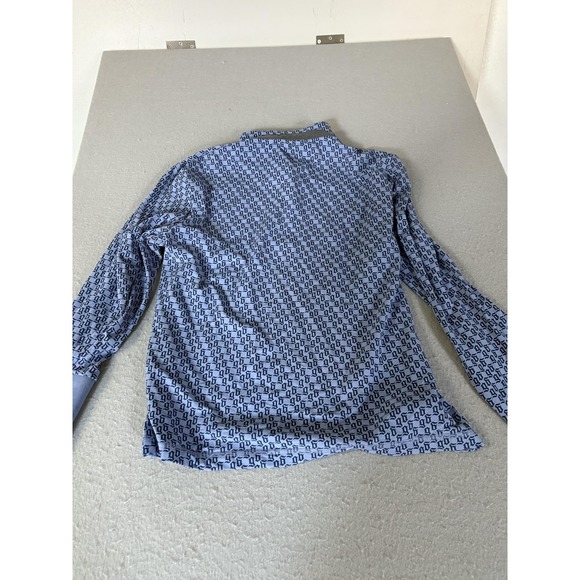 Greyson Pullover Mens Medium Blue Quarter Zip Golf Long Sleeve Logo Shirt - Picture 7 of 8